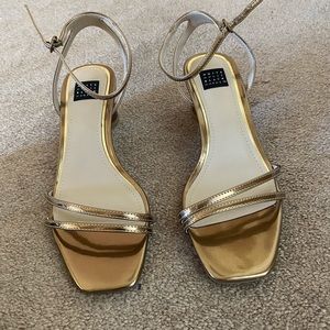 Copper/gold strappy heels